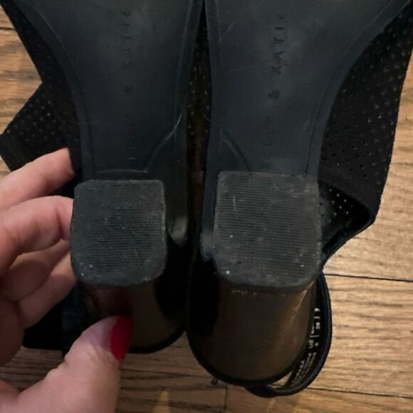 Kelly & Katie Heels Open Toe Black Size 6 - Picture 7 of 9